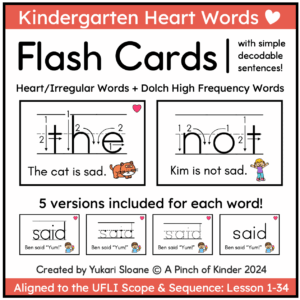 Heart Word Flash Cards Cover
