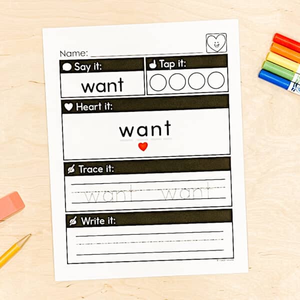 Heart Word Practice Sheets Grade One 2 Heart Word Practice Sheets Grade One 2