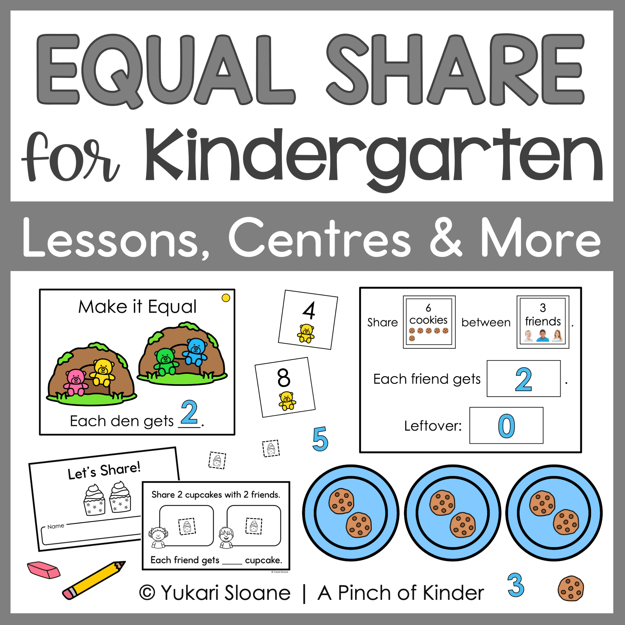 Kindergarten Equal Share Lessons & Centres | Ontario 2026 Aligned Cover