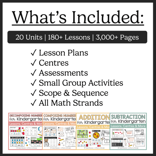 Kindergarten Math Lessons & Centres | Year-Long Printable Bundle 1 Kindergarten Math Lessons & Centres | Year-Long Printable Bundle 1