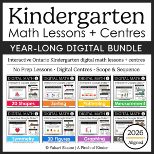 Kindergarten Math Lessons and Centres Year Long Digital Bundle Cover