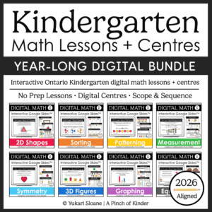 Kindergarten Math Lessons and Centres Year Long Digital Bundle Cover