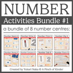 Kindergarten Number Activities Bundle #1 | Hands-On Math Centres 1–10 Cover