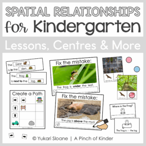 Kindergarten Spatial Relationships Lessons & Centres | Ontario 2026 Aligned Cover