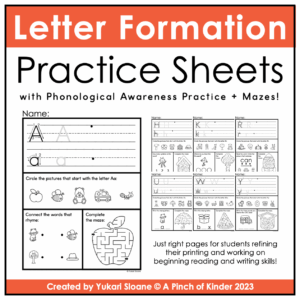 Letter Formation Practice Sheets Cover