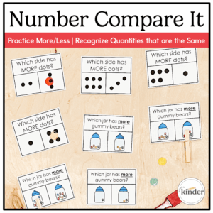 Number Compare It! | More & Less Comparison Cards | Kindergarten Math Centres Cover