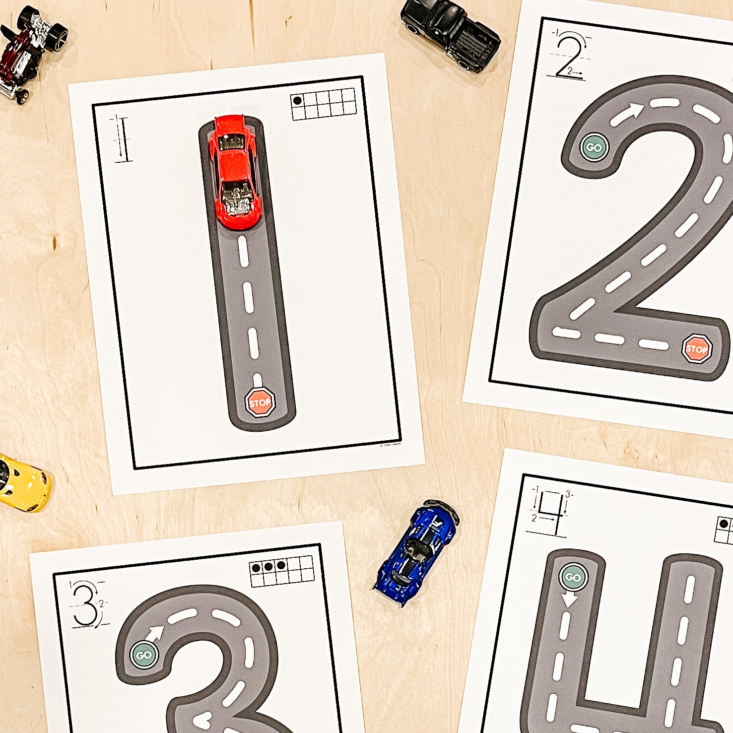 Number formation road mats