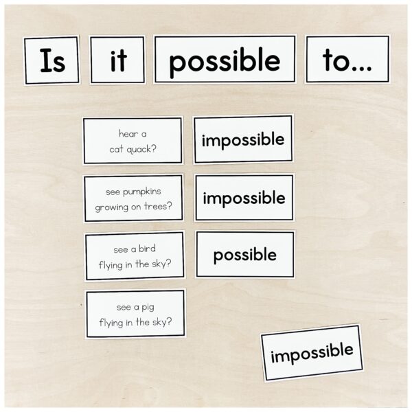 Probability Possible Impossible Sort Probability Possible Impossible Sort