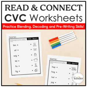 Read & Connect CVC Worksheets Cover