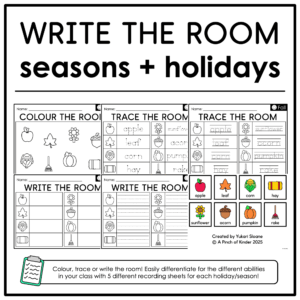Seasonal & Holiday Write the Room Activities Cover
