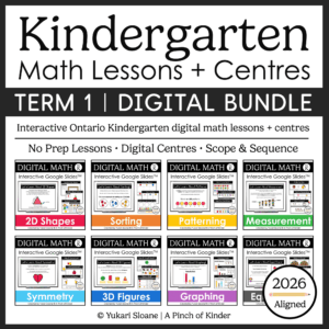 Ontario Kindergarten Digital Math Bundle | Term 1 Google Slides™ Lessons Cover
