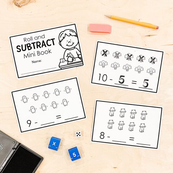Subtraction Roll and Subtract Mini Book Subtraction Roll and Subtract Mini Book