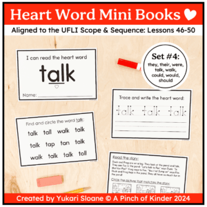 heart word mini books set 4 cover