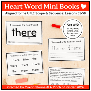 heart word mini books set 5 cover