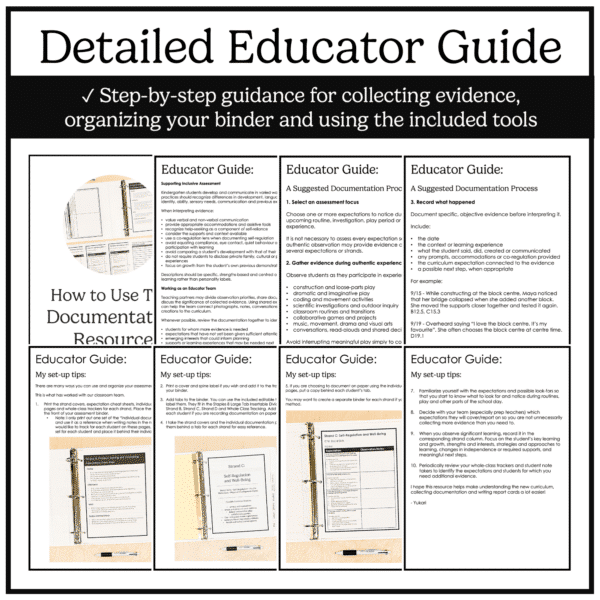 Ontario Kindergarten Assessment & Documentation Binder for Strands B, C & D Preview 3 Ontario Kindergarten Assessment & Documentation Binder for Strands B, C & D Preview 3